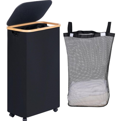 Wäschekorb mit rädern 75l - wäschekorb, rädern,