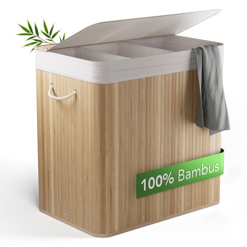 Bambus wäschekorb fächer - bambus,