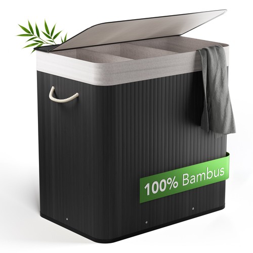 Bambus wäschekorb fächer - bambus,