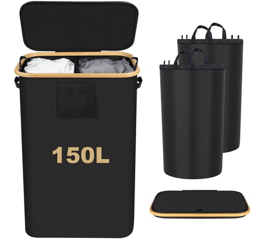 150l wäschekorb mit - wäschekorb,