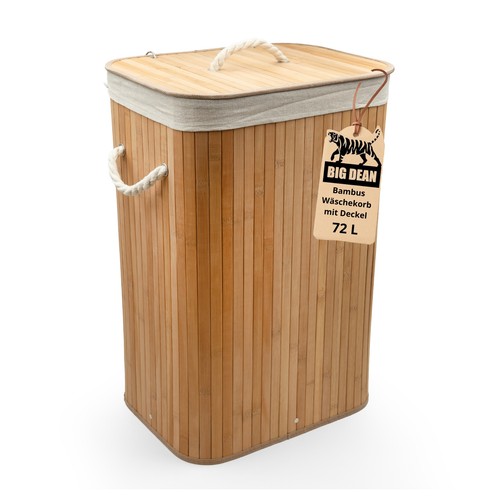 Wäschekorb bambus 72l - bambus,