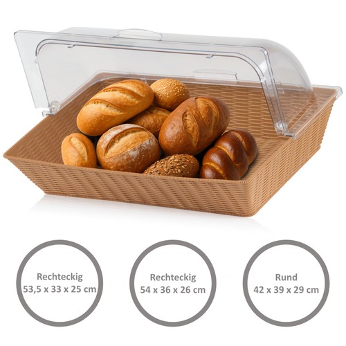 Brotkorb mit deckel - deckel, rattan